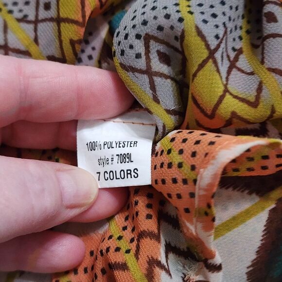 7 Colors multicolor chevron striped sheer button up 3X - Picture 3 of 5